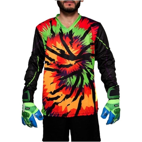 Geko Twister I Goalkeeper Jersey Tie Dye Soccer Padded Long Sleeve *READ* - Picture 1 of 12